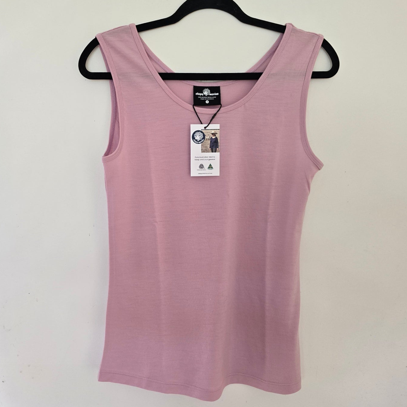Dusty Pink  womens merino tank