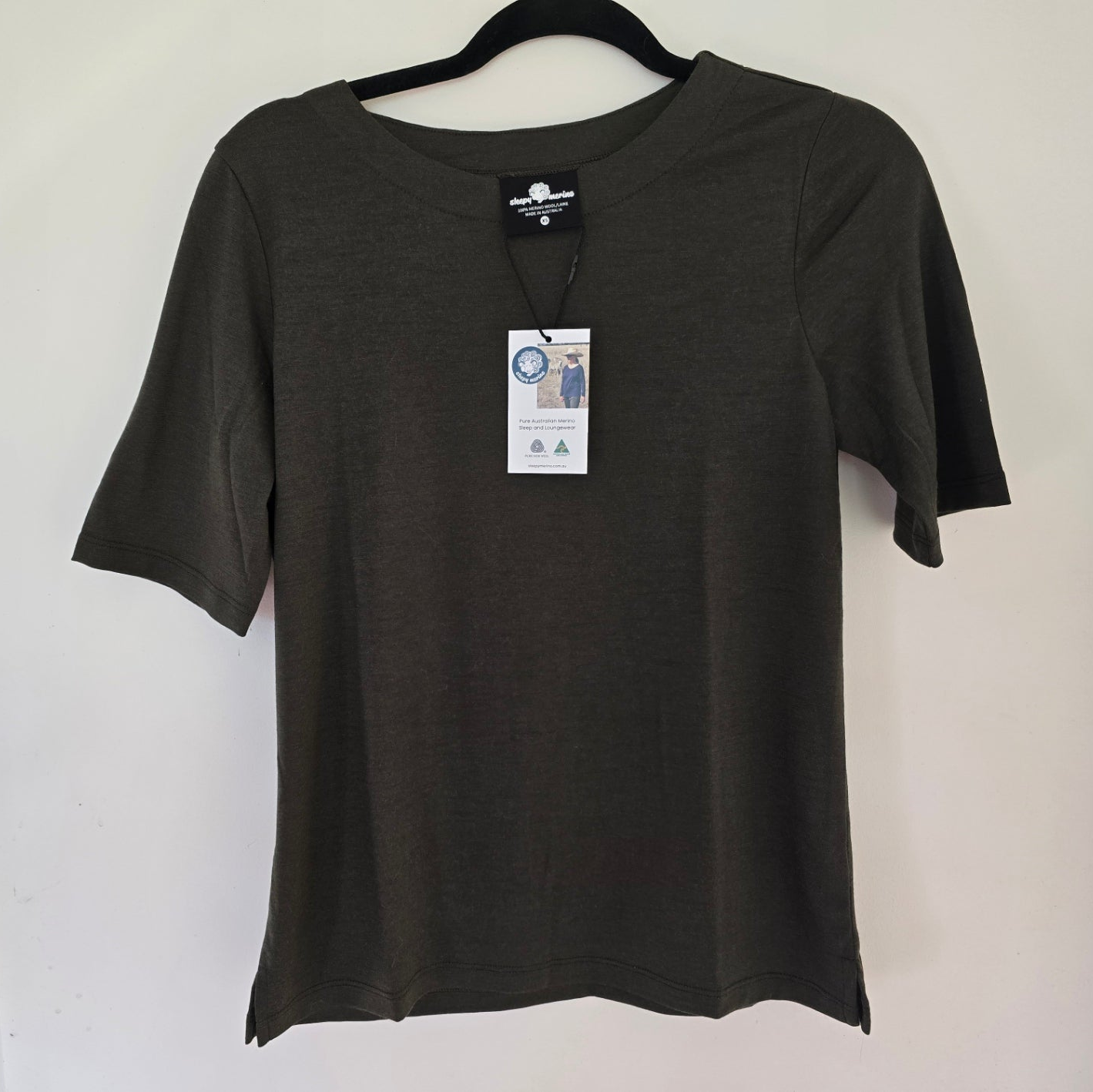 Womens Merino Tee Eucalypt Green