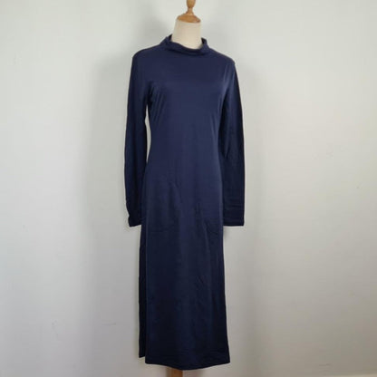 Women's Long Nightie/ Travel Dress | 100% Merino Wool Navy