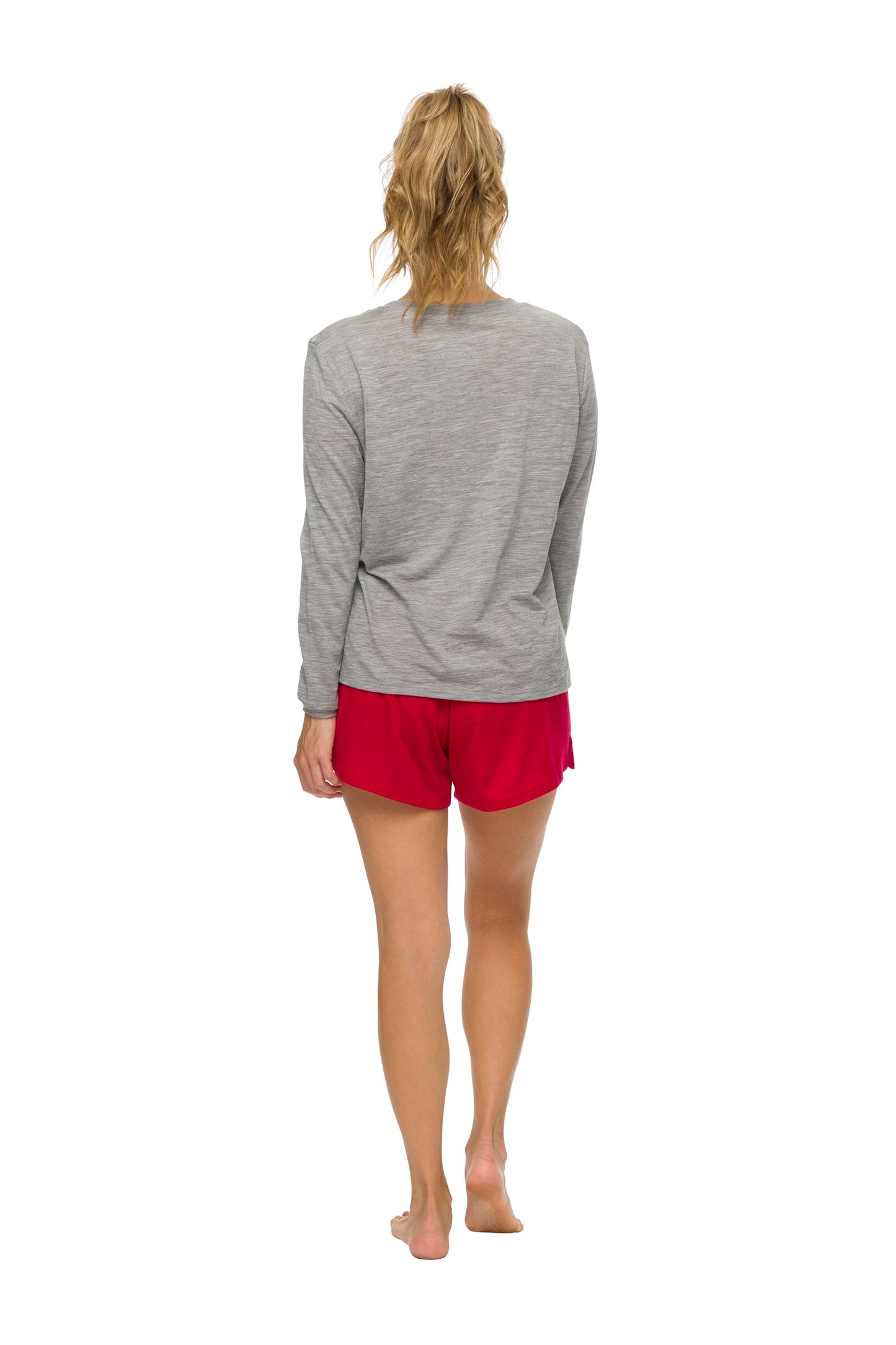Women's Long Sleeve Pyjama Top | 100% Merino Wool Grey Marle