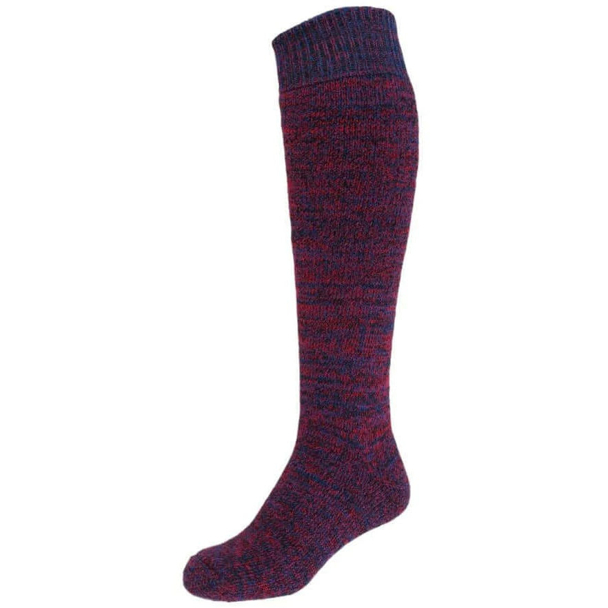 Merino sock- Hermann Thick Knee High Black/Blue/Red