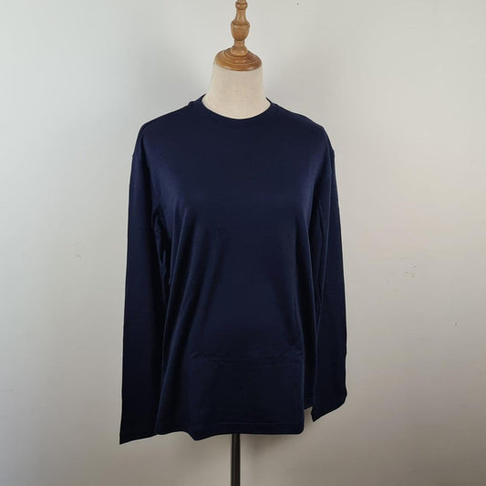 Women's Long Sleeve Tee | 100% Merino Wool Navy